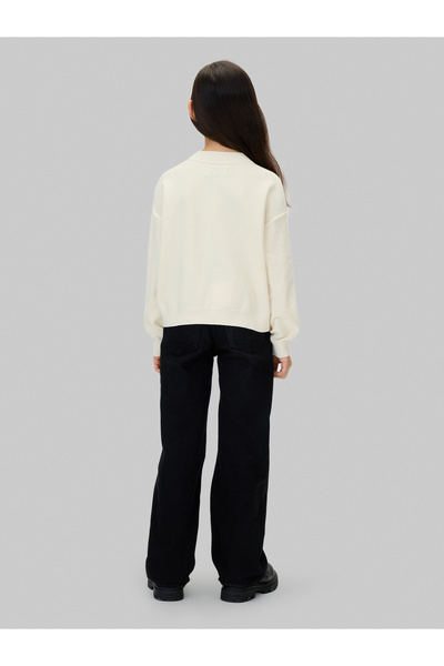 Calvin Klein Calvin Klein Women Whitecap Gray Script Logo Graphic Jumper Sweater