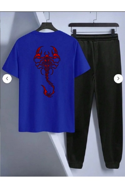 FAEL LİFE Unisex Women / Men Thsort Tracksuit 2-Piece Set Scorpio Printed