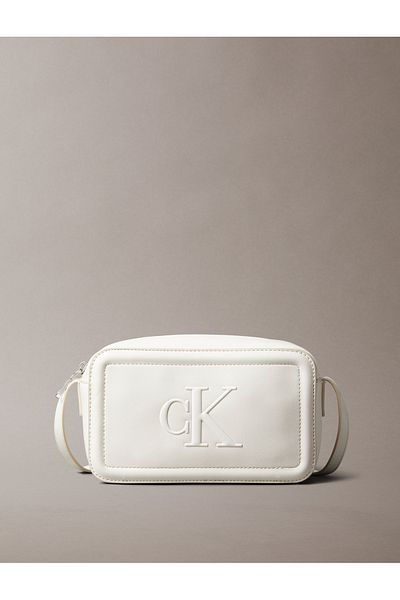 Calvin Klein Calvin Klein Women Lily White Embossed Monogram Logo Camera Bag