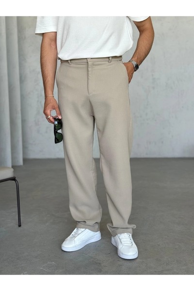 TÜZeMEN Thick Corduroy Baggy Fabric Trousers