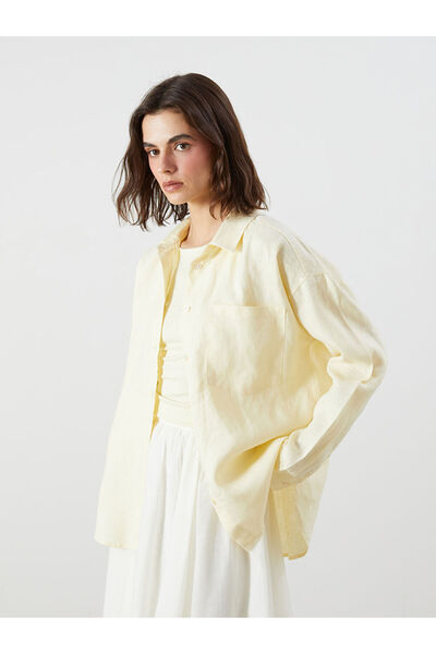 LC Waikiki New Season 0 Linen Oversize Women's Shirt - S5Qf13Z8