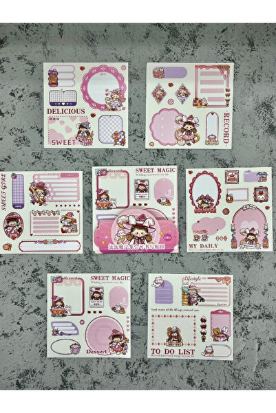 Kağıt Gemi Dükkan مجموعة ملصقات وملصقات بوستيت من سفن ماجيك، 12 ورقة، 108 قطعة، وردي داكن/ورق لاصق/ملصق/ملصقات