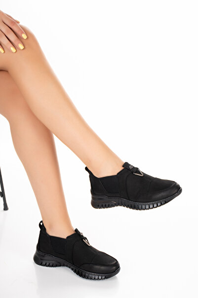 REALMİNE 1453-1 كاجوال للنساء - تقويم العظام الكامل - جلد نوبوك الأصلي - أحذية الكاحل والكعب