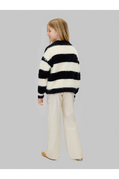 Calvin Klein Calvin Klein Girls Whitecap Gray Clean Utility Flared Cargo Trousers