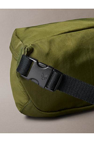 Calvin Klein Men Green Nylon Monogram Logo Bold Waistbag