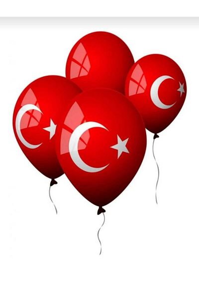 pure age Balloon with Atatürk and Flag 20 Pieces Ancestor Balloon Decoration April 23 Red White May 19