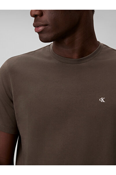 Calvin Klein Men Gray Classic Monogram Crew Neck T-Shirt