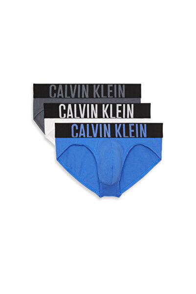 Calvin Klein Calvin Klein Men Turbulence/White/Iris Bliss Cotton Pack of 3 Hip Brief