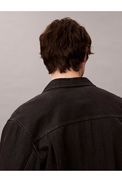 Calvin Klein Calvin Klein Men Black Pocket Detailed Denim Overshirt