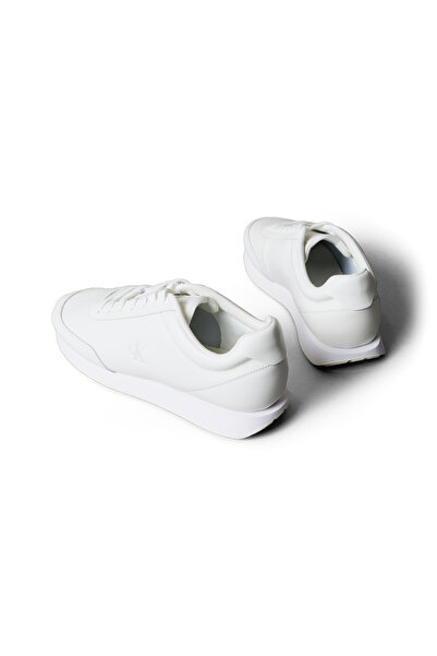 Calvin Klein Calvin Klein Men White Leather Signature Logo Runner Trainers