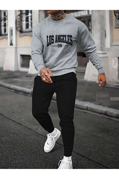 Lider Leather Set de trening unisex cu guler în formă de O, imprimat, din bum...