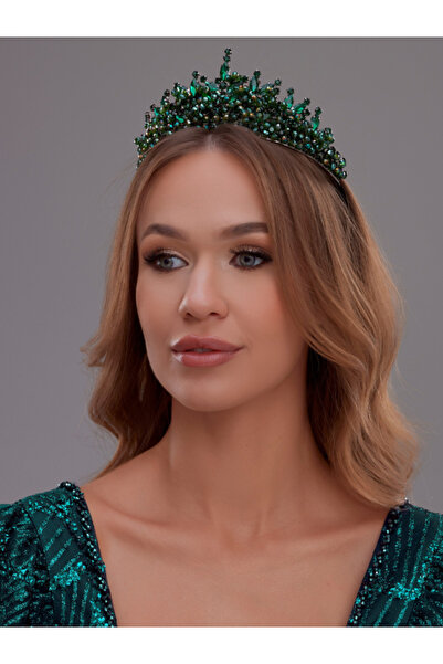 Magic Tiara Kristal Taşlı Gelin Tacı – Işıltılı ve Gösterişli Saç Aksesuarı
