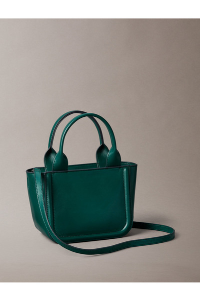 Calvin Klein Calvin Klein Women Green Embossed Monogram Logo Bold Small Tote Bag