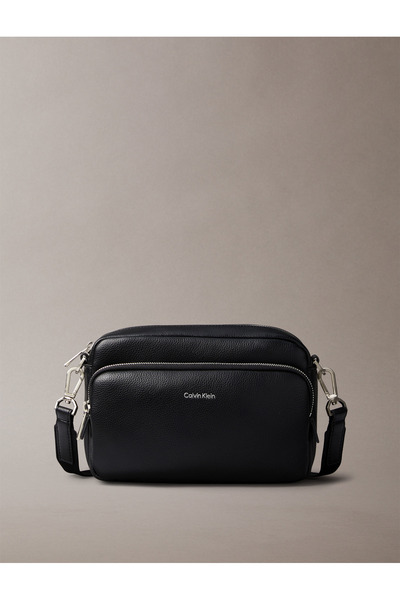 Calvin Klein Men Black Micro Pebble Raised Crossbody Camera Bag