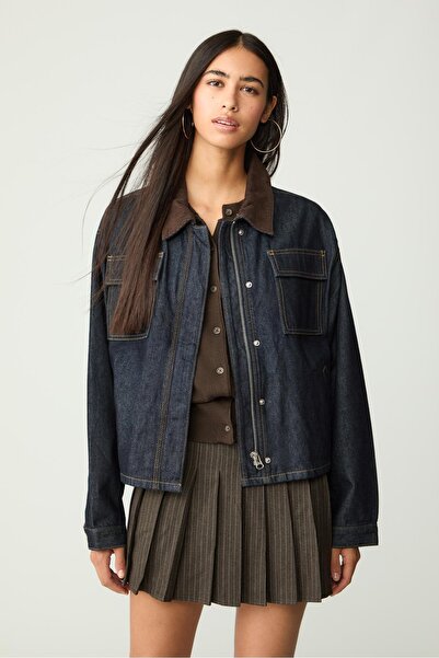 Stradivarius Contrast denim jacket