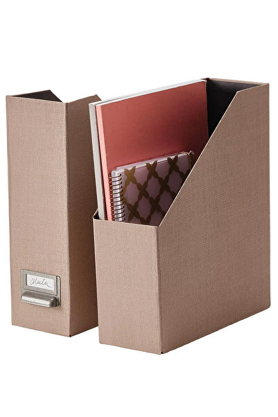 Binbirreyon 2-Piece Magazine File Magazine Holder with Metal Label Holder Df034