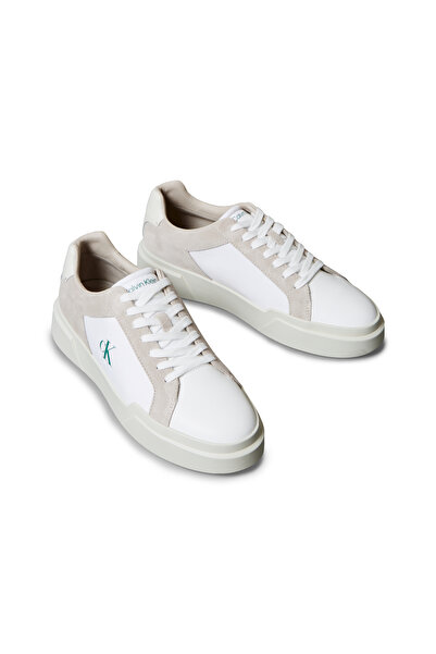 Calvin Klein Men Brilliant White Chunky Cupsole Lace Up Trainers