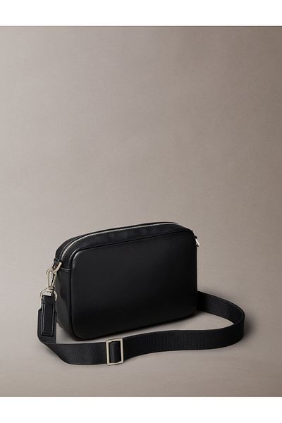Calvin Klein Men Black Micro Pebble Raised Crossbody Camera Bag