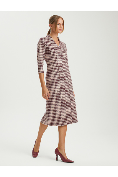 BGN workshop VISKON KARISIM V-YAKA DESENLI ORME ELBISE