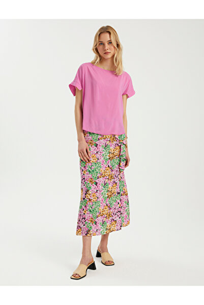 BGN workshop بلوزة من الفسكوز بفتحة على شكل قطرة على شكل ياقة دائرية