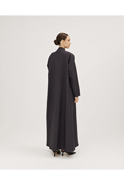SOROSE SA Verani Plain Crepe Cloche Abaya with Wrap Design and Long Collar