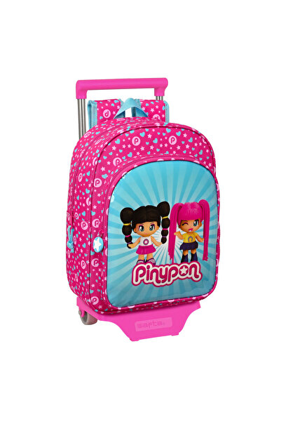 Pinypon School Rucksack with Wheels Blue Pink 26 x 34 x 11 cm