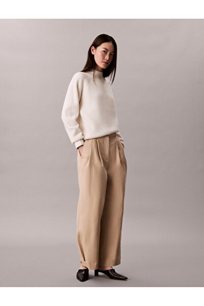 Calvin Klein Calvin Klein Women Cream Woolen Stitch Raglan Sleeve Pullover Sweater