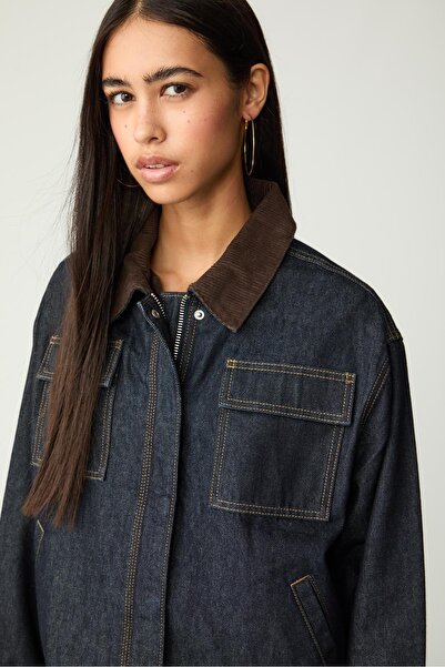 Stradivarius Contrast denim jacket