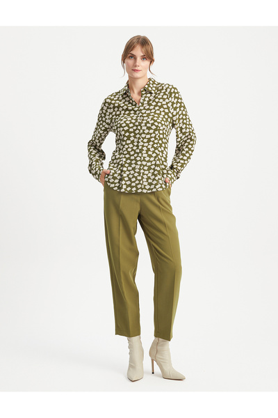 BGN workshop Cămașă imprimată cu detaliu din șantel din viscoză