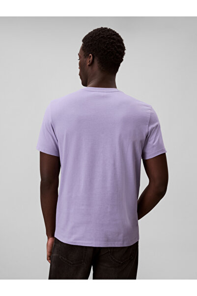 Calvin Klein Men Purple Classic Monogram Crew Neck T-Shirt