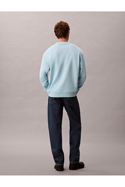 Calvin Klein Calvin Klein Men Blue Monogram Crew Neck Pullover Sweatshirt