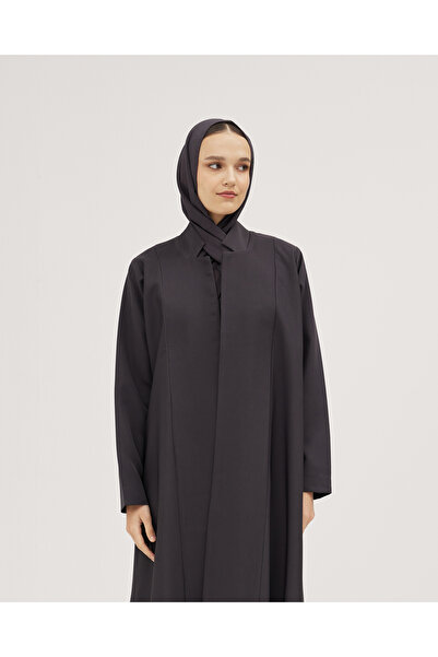 SOROSE SA Verani Plain Crepe Cloche Abaya with Wrap Design and Long Collar