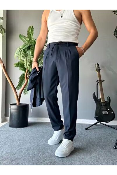 TÜZeMEN Elastic Ankle Length Jogger Pants with Lace Detail