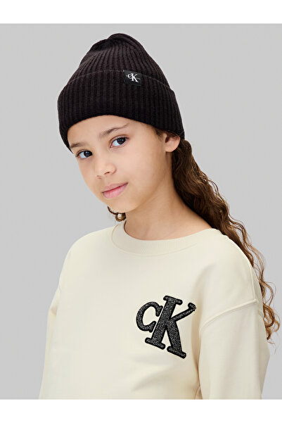 Calvin Klein Girls whitecap gray Towling Monogram Mini Sweatshirt Dress