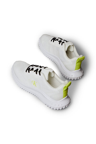 Calvin Klein Women White Eva Runner Drawstring Breathable Mesh Ultralight Trainers