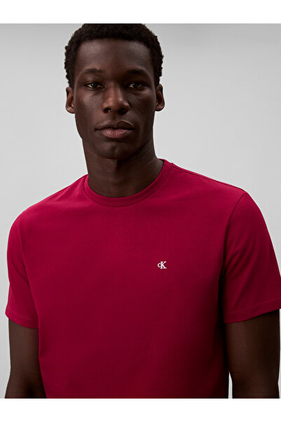 Calvin Klein Men Red Classic Monogram Crew Neck T-Shirt