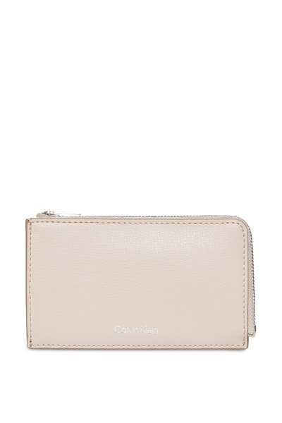 Calvin Klein Calvin Klein Women Pink Foil Logo Top Zip Card Holder