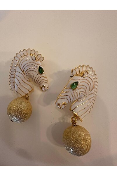 MU&ME BOUTİQUE Earrings Zebra Gold Top Detail