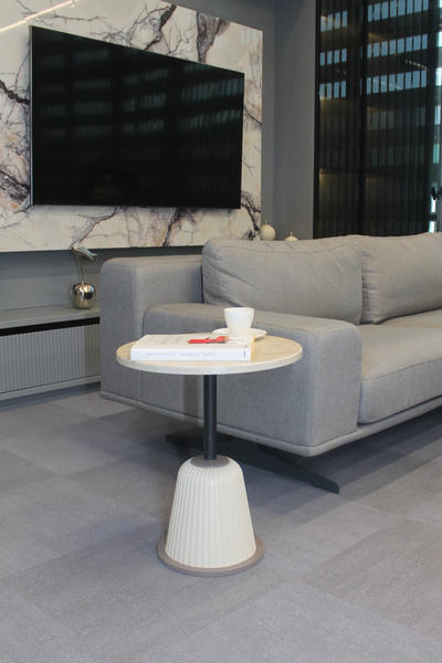 DECORAMİS Milano Yan Sehpa Traverten Mdf - Yan Sehpa