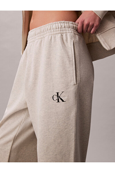 Calvin Klein Women Gray Monologo French Cotton Terry Joggers