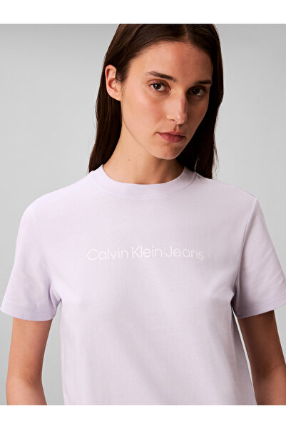 Calvin Klein Calvin Klein Women White Insert Logo Classic Crew Neck T-Shirt