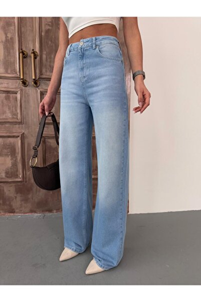 XBELLA DENİM Kadın wide-Leg yüksek bel geniş paça kot pantolon