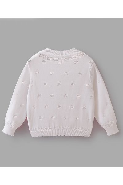 SAPS Front Open Sweaters - White