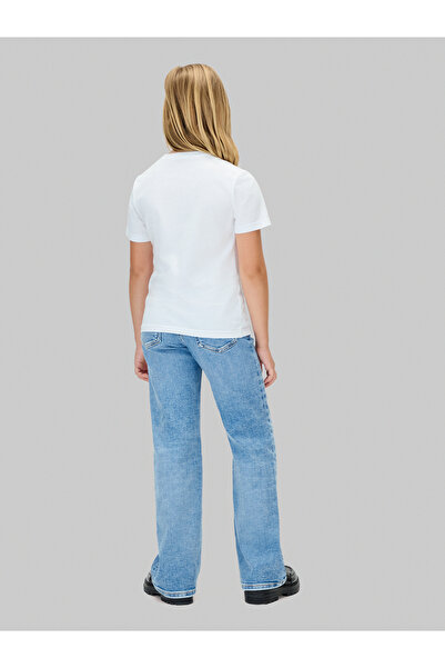 Calvin Klein Kids Bright White Chest Monologo Crew Neck T-Shirt