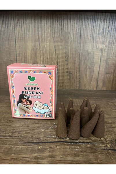 Layansaa 10 adet bebek pudrası aromalı konik tütsü