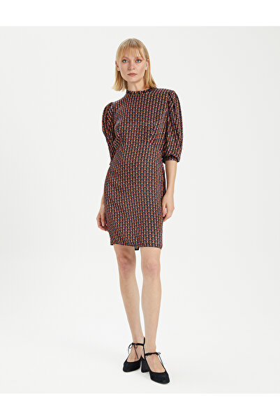 BGN workshop ROCHIE DE SATIN IMPRIMATĂ CU DETALI DE VOLAN DE VISCOZĂ