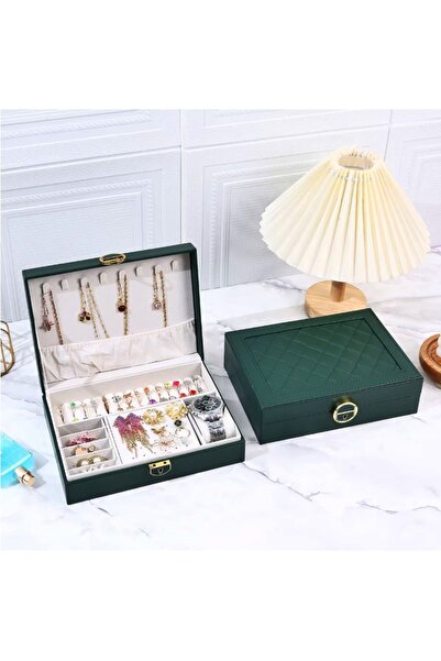 newnet Custom Jewelry Boxes with Lock Single Layer Leather Look Jewelry Box