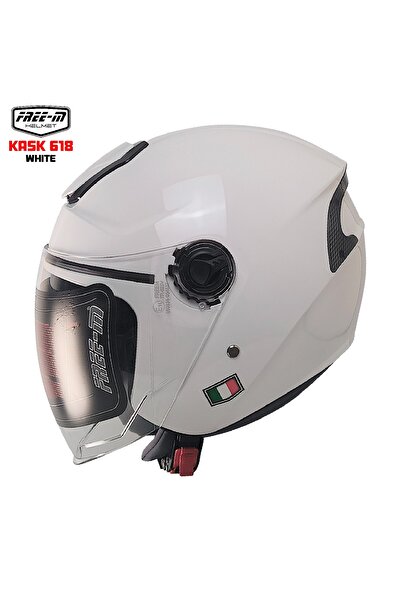 Free-M 618 Güneş Vizörlü Açık Kask (BEYAZ)