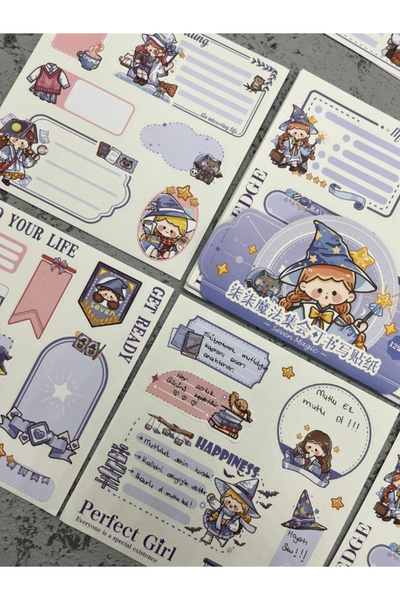 Kağıt Gemi Dükkan مجموعة ملصقات وملصقات لاصقة زرقاء من سفن ماجيك، 12 ورقة، 82 قطعة/ورق لاصق/ملصق/ملصقات