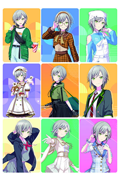 nihonwosekai مجموعة بطاقات صور أنيمي Hatsune Miku Pjsekai مكونة من 9 قطع Hino...